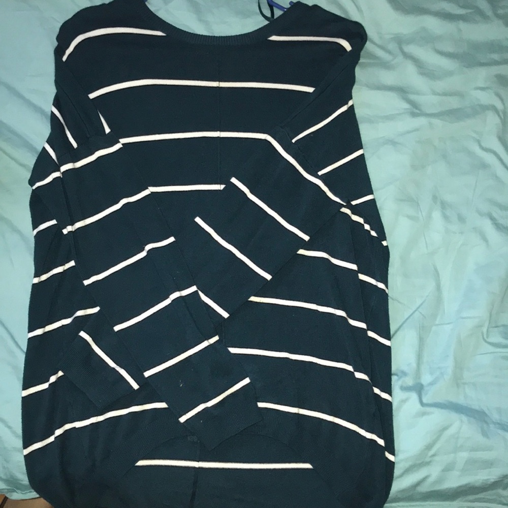 Forest green striped sweater